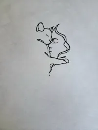 Décoration murale silhouette chat et femme — photo 9