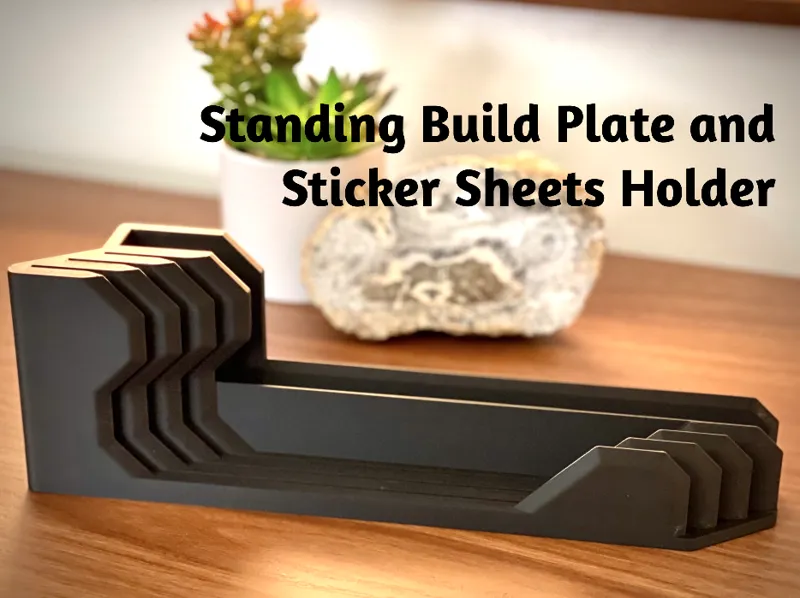 Standing Build Plate and Build Plate Sticker Sheets Holder