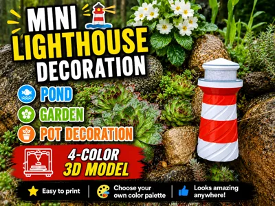 mini Lighthouse - pond, pot, garden decoration
