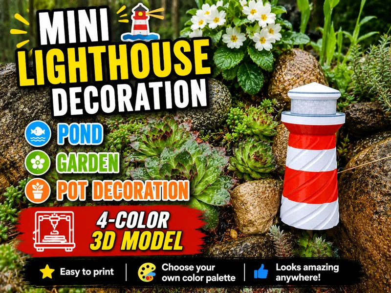 mini Lighthouse - pond, pot, garden decoration