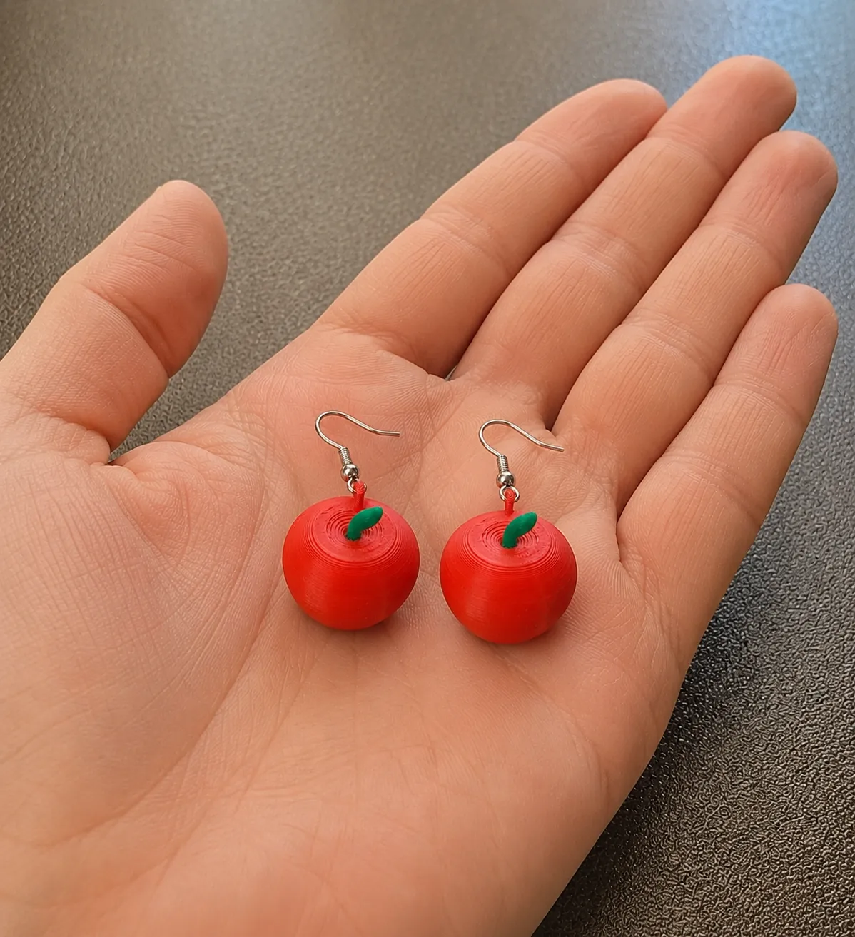 Apple with Stem Earring view 2