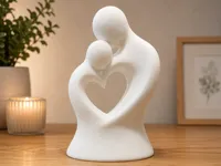 150mm - Minimalist Father & Child Heart Sculpture