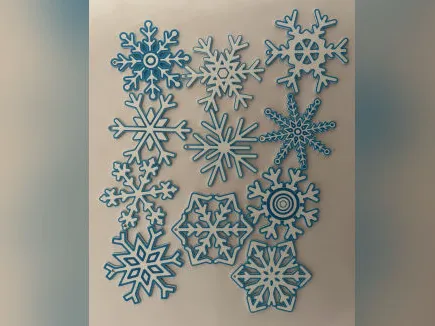 Snowflakes ornaments decoration two sided + No AMS