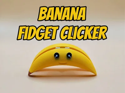 Happy Banana Fidget Clicker Keychain
