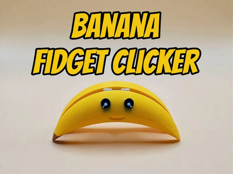 Happy Banana Fidget Clicker Keychain