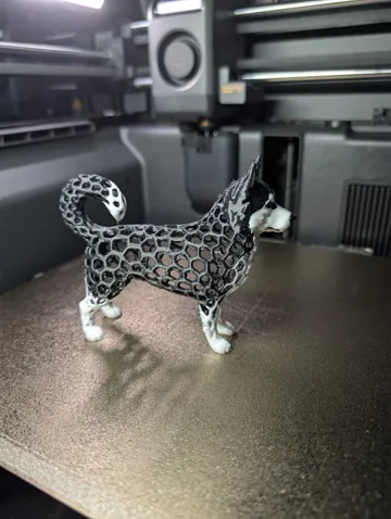 Figura decorativa: Stylized Voronoi Dog Alaskan Malamute Sculpture — vista de referencia 5