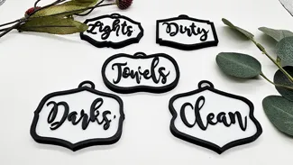 Laundry Basket Signs Clean, Dirty, Darks, Whites, Towels