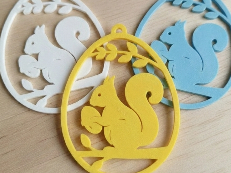 Minimalist Easter Egg Ornament #5 -Spring Squirrel