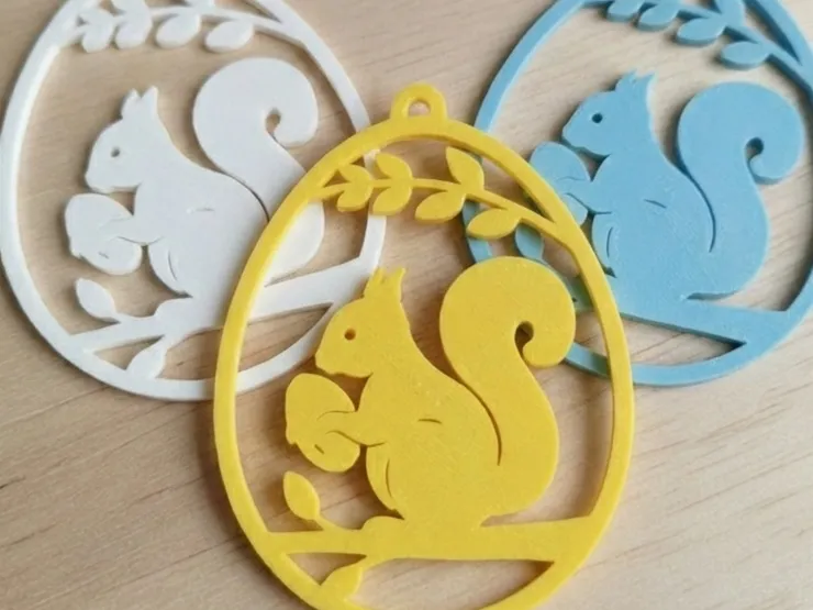 Minimalist Easter Egg Ornament #5 -Spring Squirrel