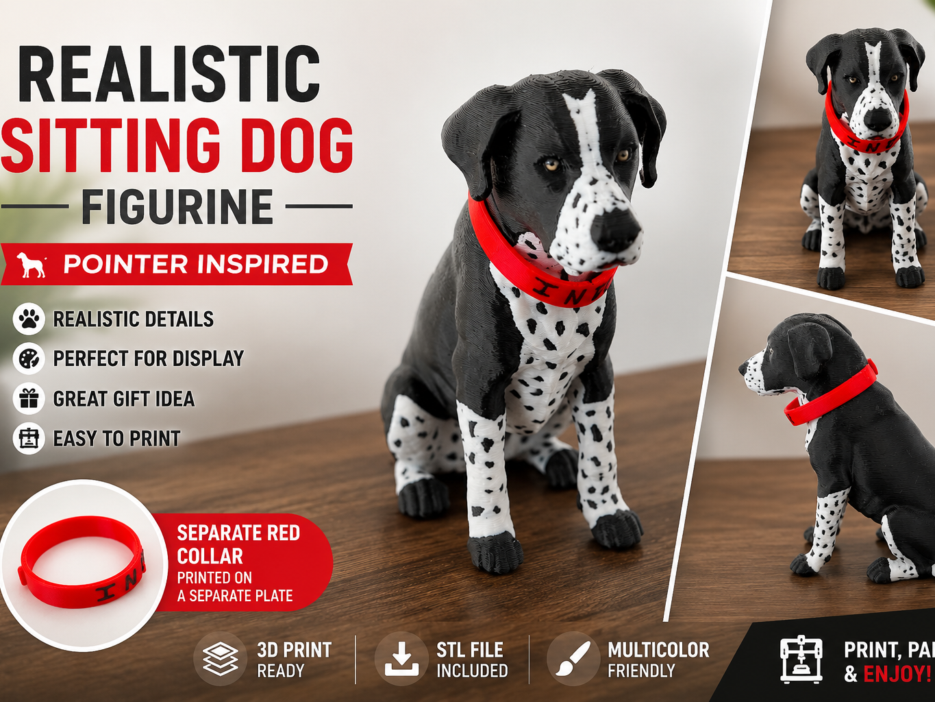 Pointer & Dalmatian Inspired Dog Figurine