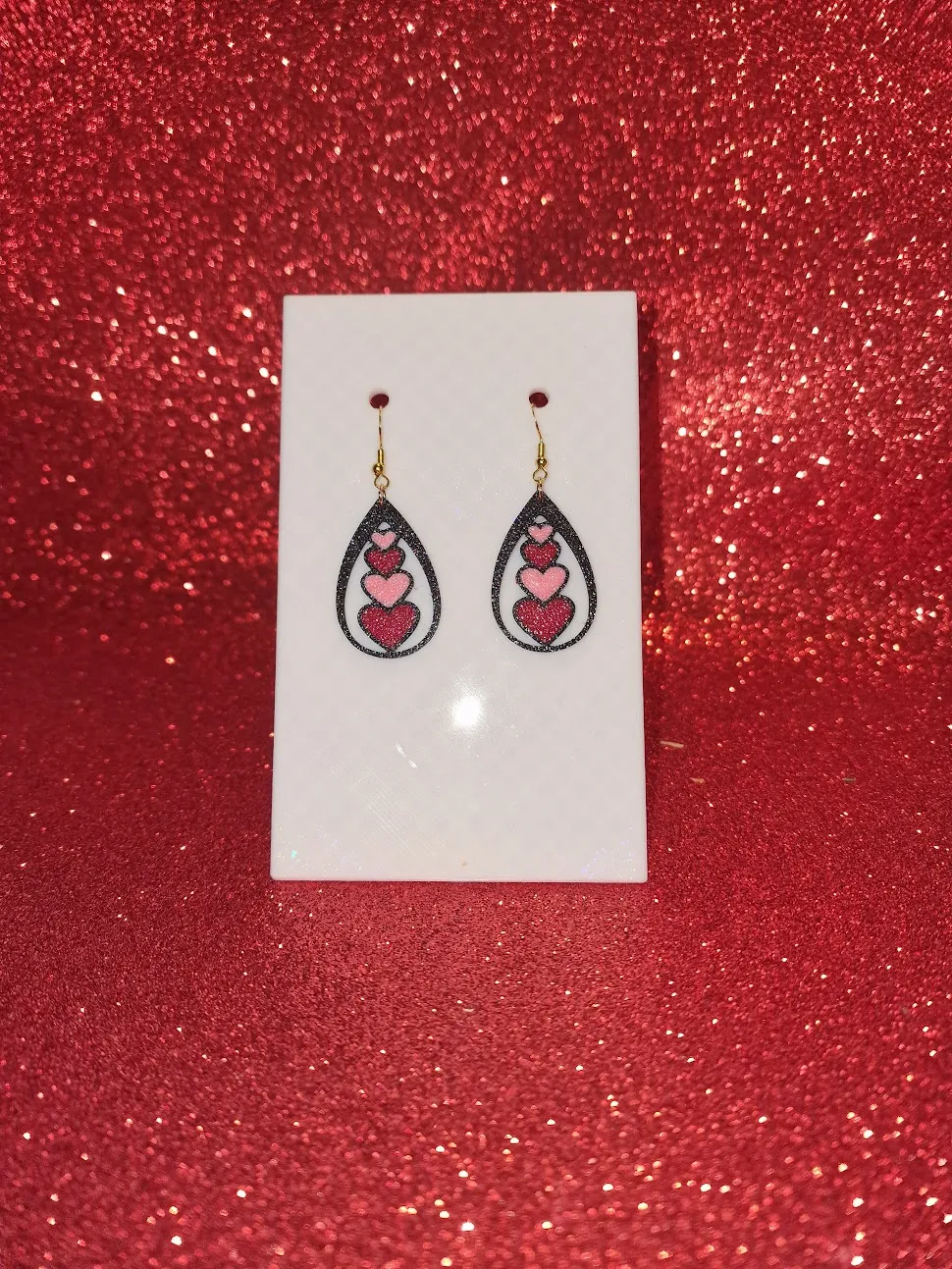 Hearts in a drop earrings view 2