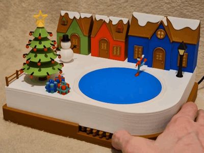 Christmas Village Rotating Mechanism and LED Light