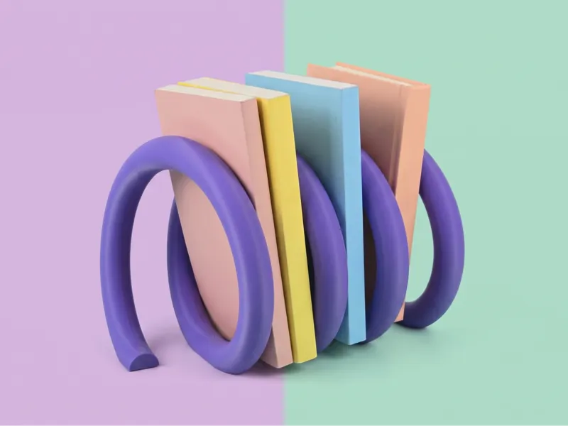 Funky Danish Pastel Coiled Book Retro Spiral Stand