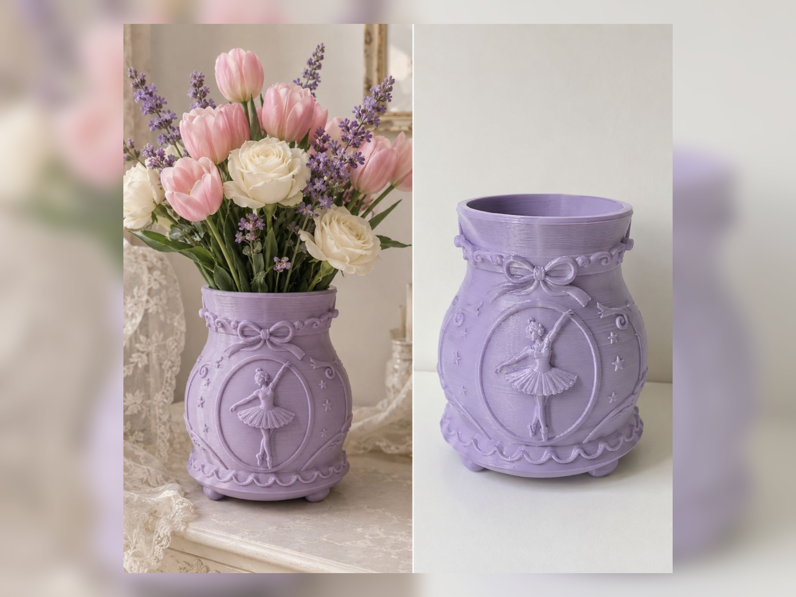 Lavender Ballerina Cameo Vase