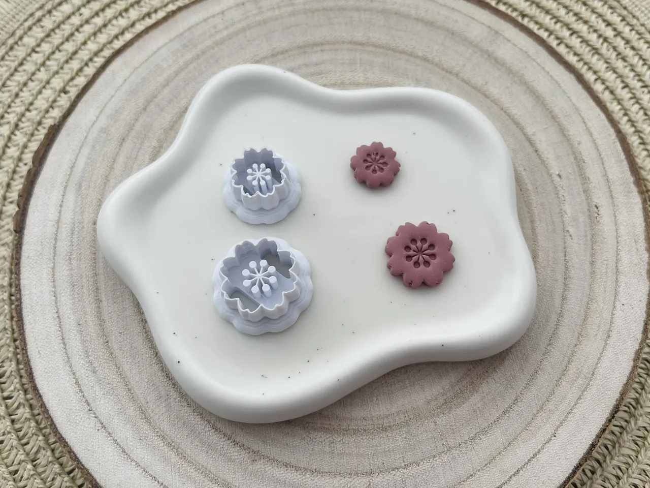 Flowers Polymer Clay Earrings Cutters Set view 4