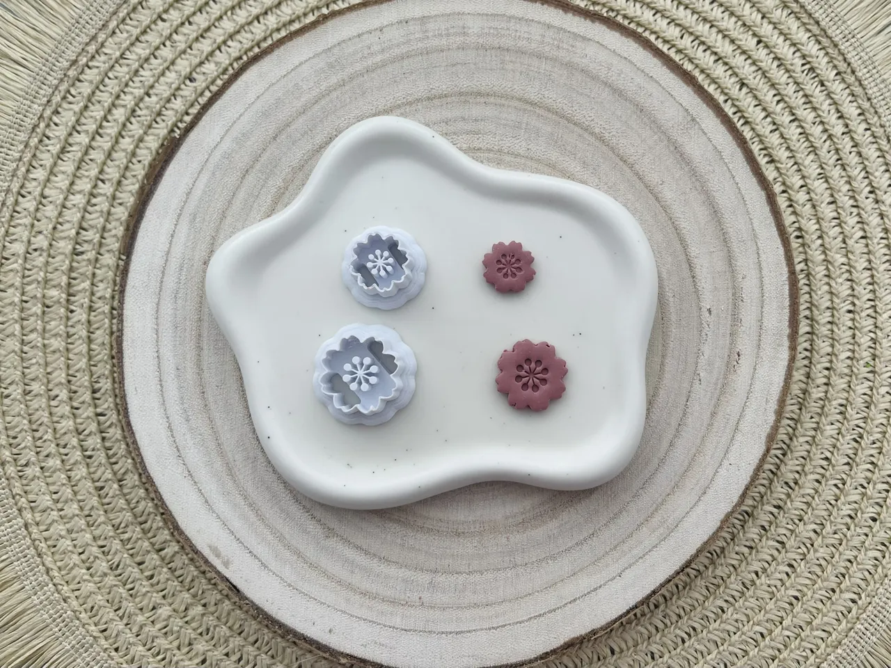 Flowers Polymer Clay Earrings Cutters Set view 3