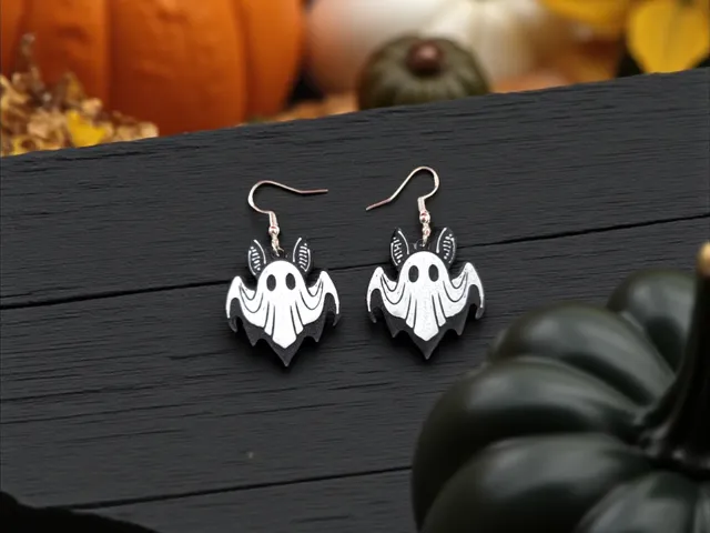 Bat ghost earrings