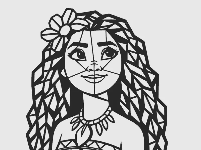 Vaiana Lineart Wallart