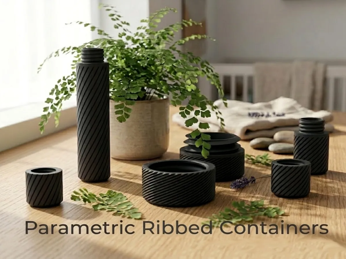 Internal Thread Error Parametric Travel Container /w Screw Cap (Ribbed) - Free 3D Print Model ...