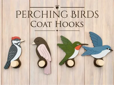 Perching Birds Coat Hooks