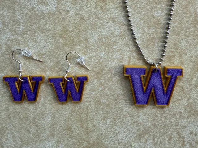 Washington Huskies Earrings and Necklace