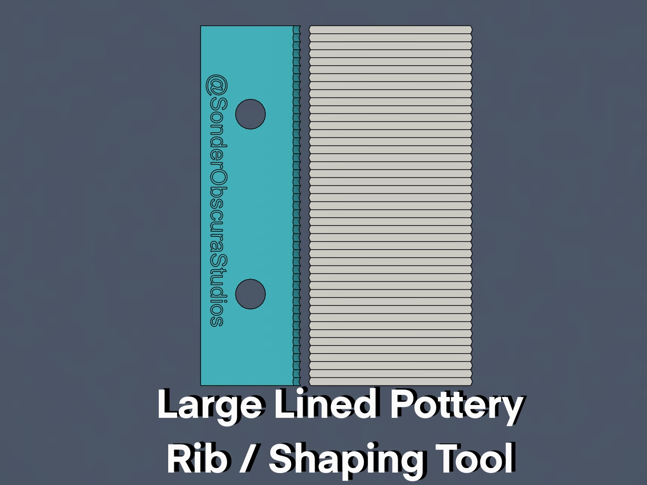 Large Straight Lined Pottery Rib / Shaping Tool