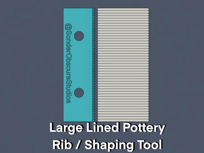 Large Straight Lined Pottery Rib / Shaping Tool