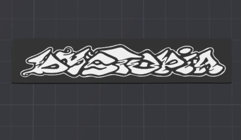 dystopia logo keychain/magnet