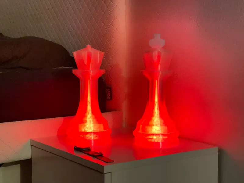 Chess Lamp , Bedroom Lamp, King & Queen, Valentine