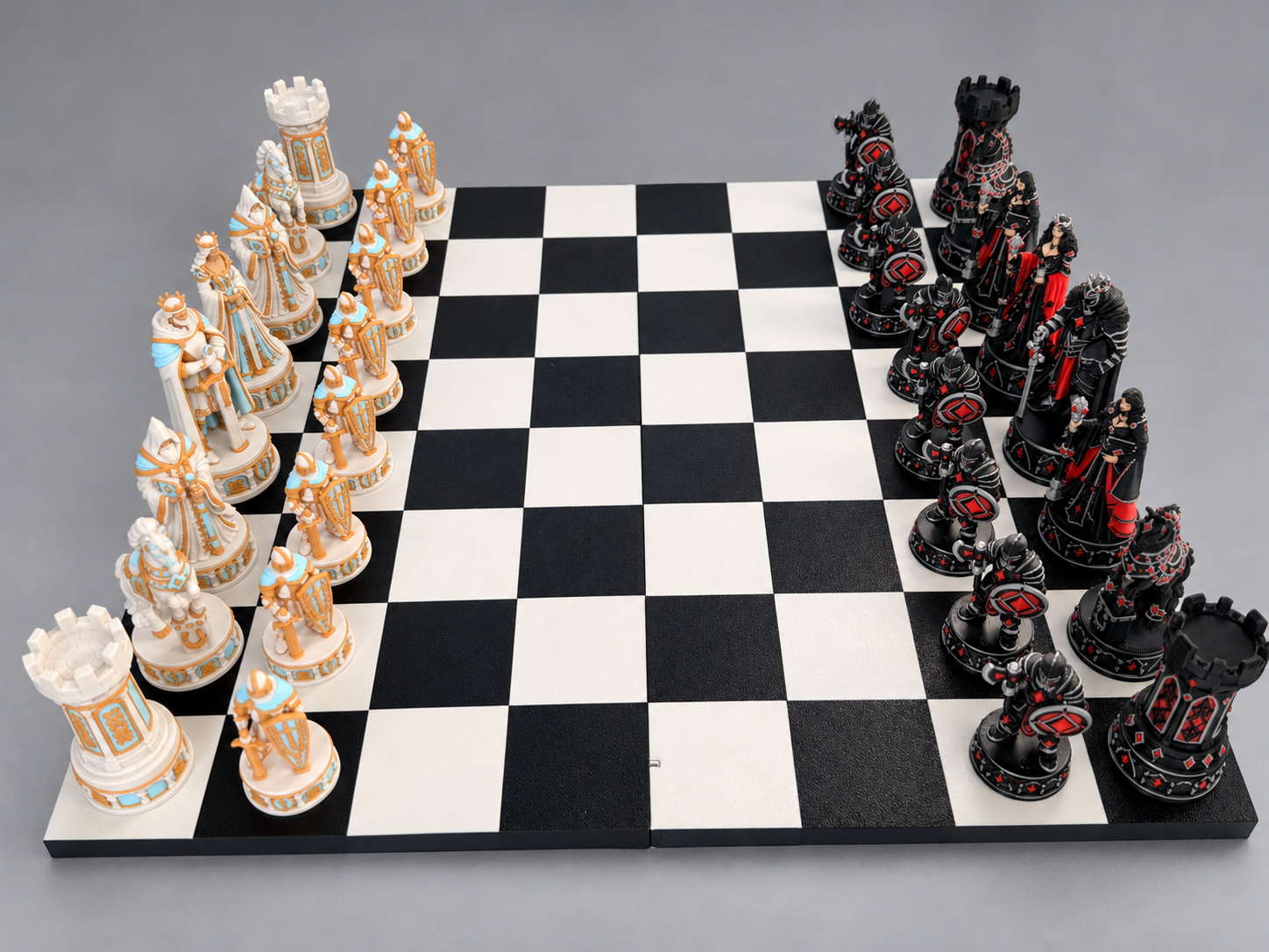 Arthurian Chess Set & Board: Camelot vs Mordred - 1