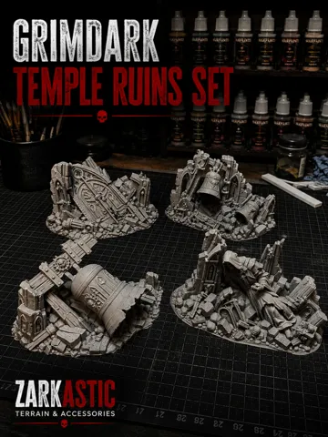 Escenografía en miniatura: Grimdark Gothic Temple Ruins — vista de referencia 2