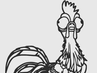 Hei Hei (Vaiana) Wallart / LineArt