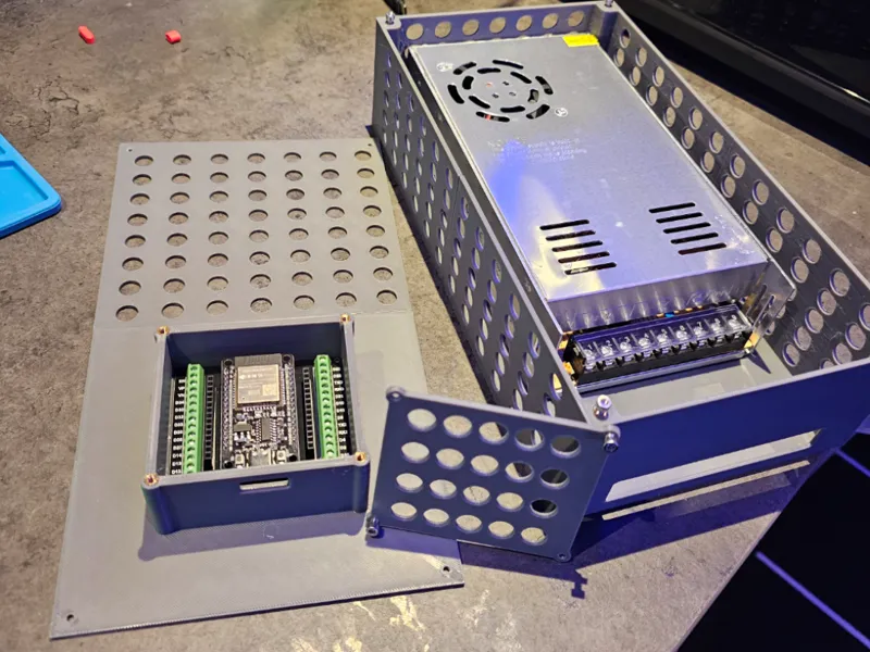Power supply case with ESP32 Breakout board mount