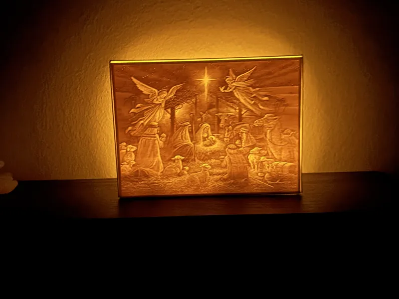 Christmas Nativity Lithophane Lamp