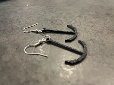 Minimal Anchor Earrings