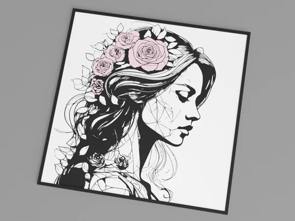 Silhouette de femme aux roses