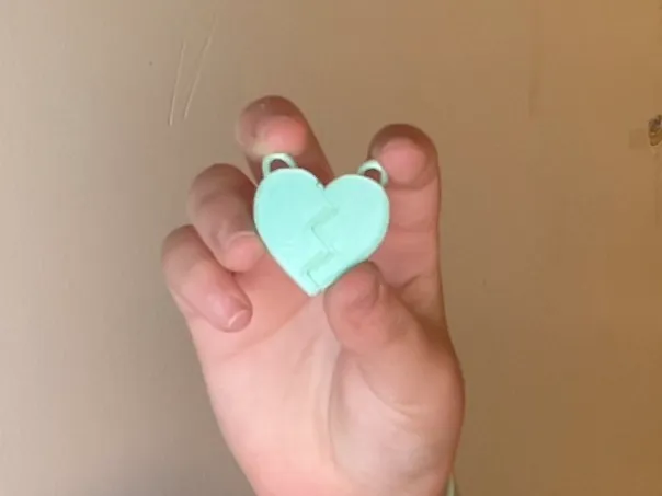 split heart necklace