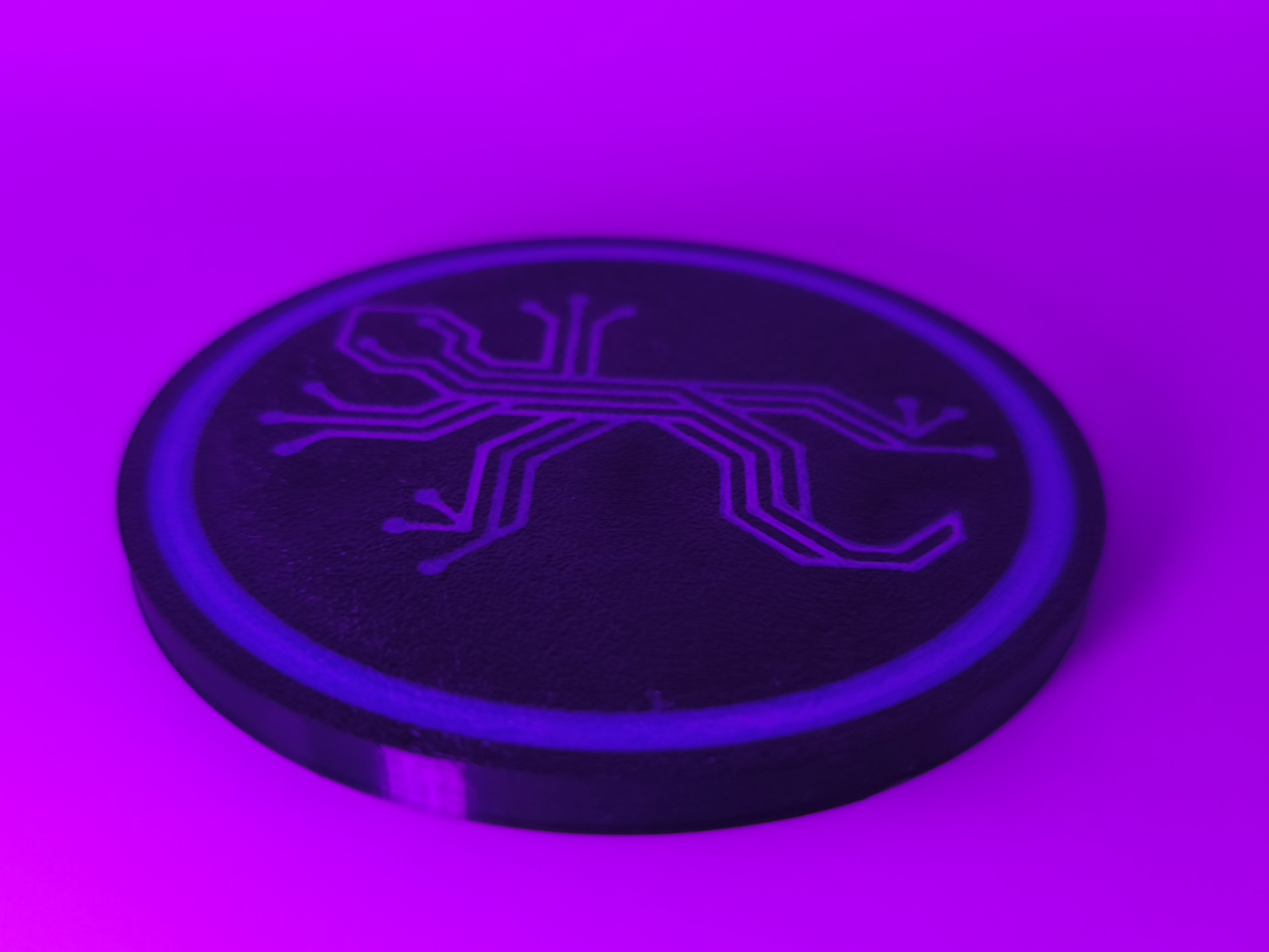 Cyberpunk Gecko Coaster - Glow in the Dark