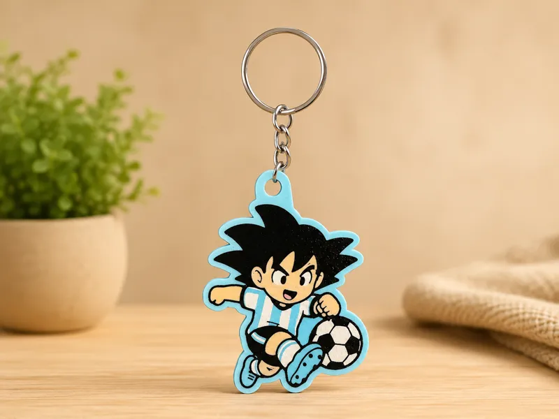 Goku Fan Art Soccer Keychain – Kick Pose