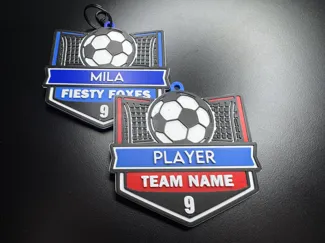 Customizable Soccer Ball Keychain / Bag Tag