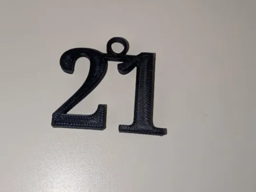 number 21 keychain - Free 3D Print Model - MakerWorld