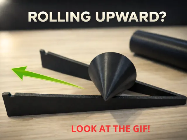 Rolling Upward!? – Impossible Double Cone