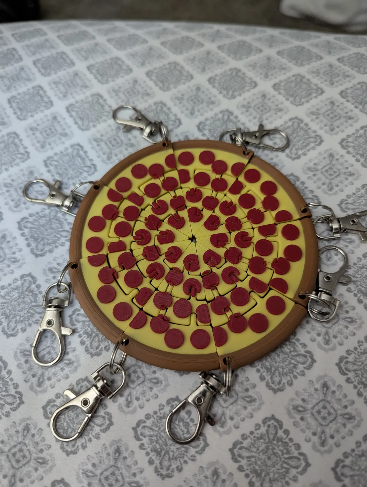 Flexi Pizza Slice Keychain Fidget (Print-in-place) view 3