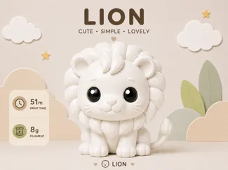 Minimalist and cute animal figurines - lion