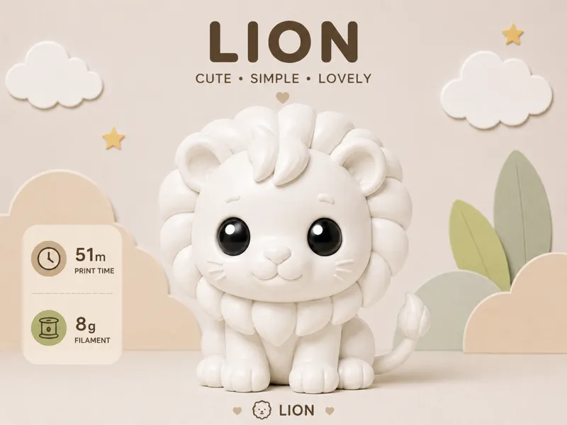 Minimalist and cute animal figurines - lion