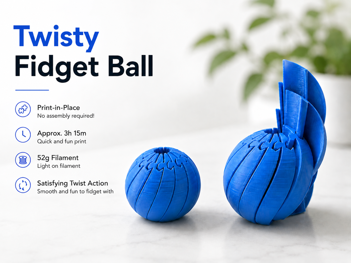 Twisty Fidget Ball (Print-in-Place)