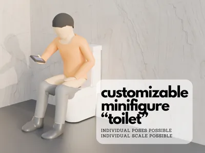 H0 Scale Minifigure "Toilet"