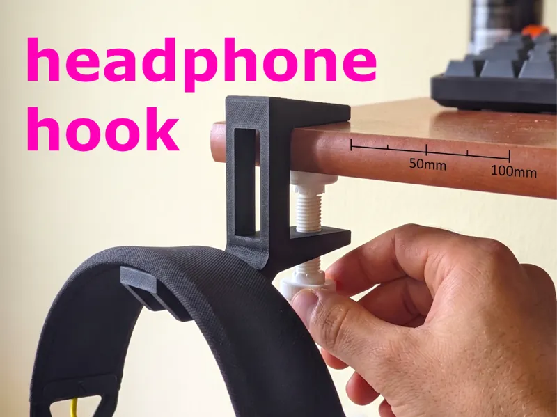 Headphone holder desk hook