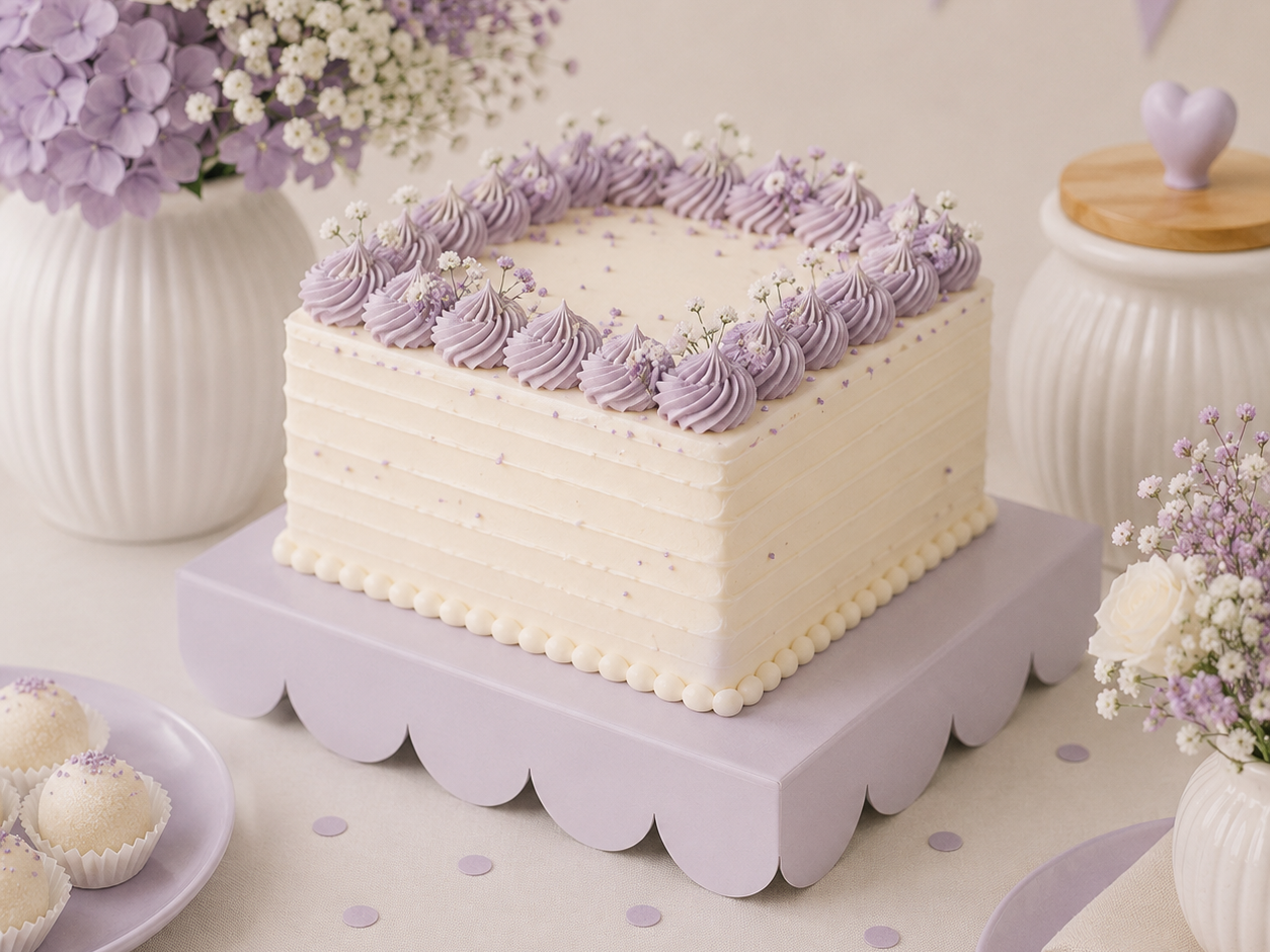 Scallop Cake Tray Square 20 cm Dessert Stand