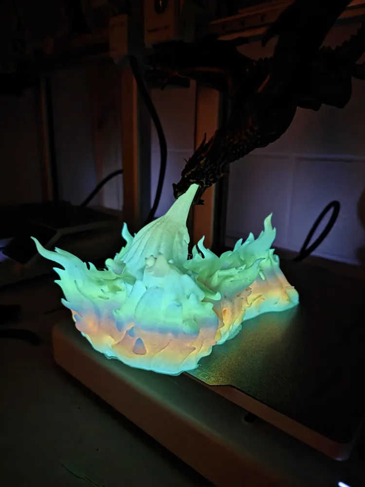 Dragon Breathing Fire Lamp - Free 3D Print Model - MakerWorld
